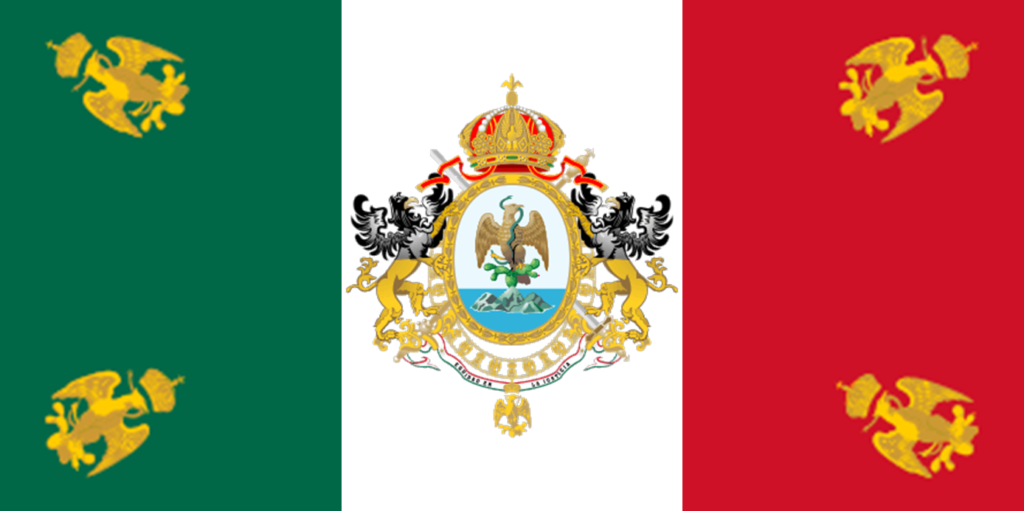 La bandera del II Imperio Mexicano integraba elementos de la Monarquía