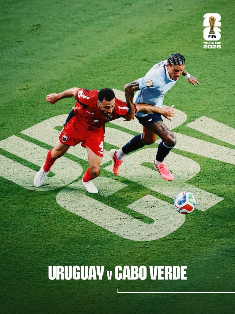 Cabo Verde y Uruguay se mantienen empatados y por definir su futuro en el Mundial 2026 / Créditos: Instagram FIFA. 
