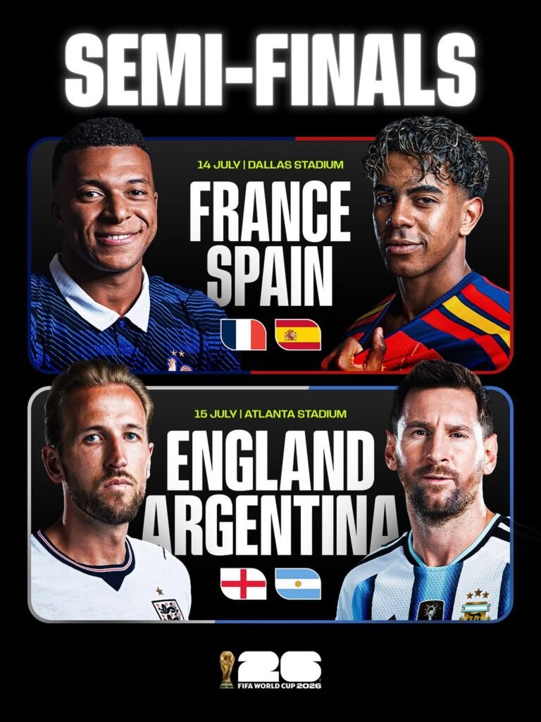 Así quedaron las semifinales del Mundial 2026 / Créditos: Instagram FIFA